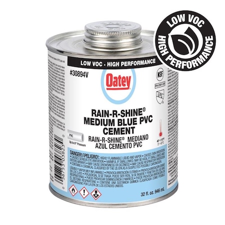 Oatey Rain-R-Shine Blue Cement For PVC 32 oz 30894V